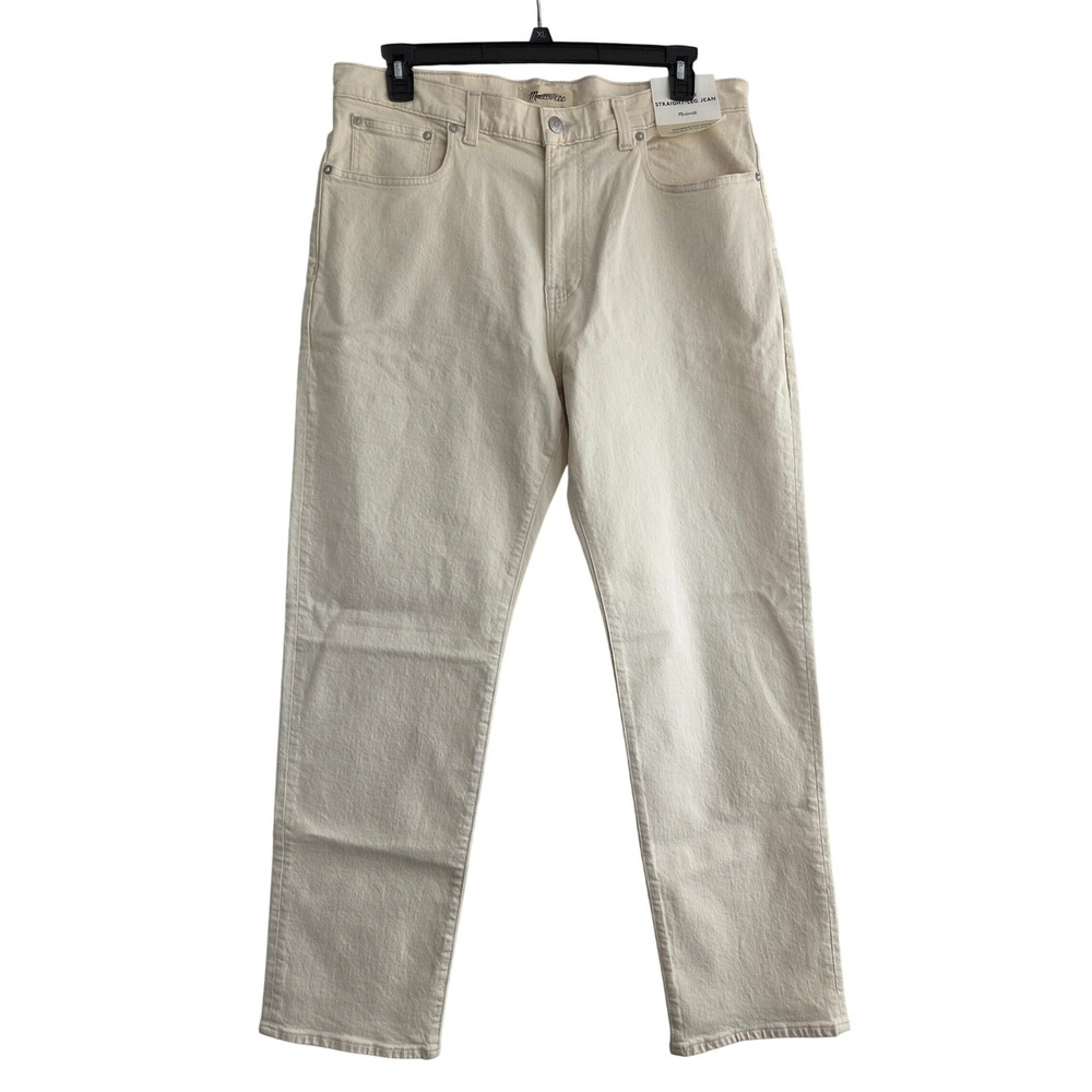 Madewell The 1991 Straight-Leg Jean Authentic Flex Mens 36x32 Cream NWT NT822